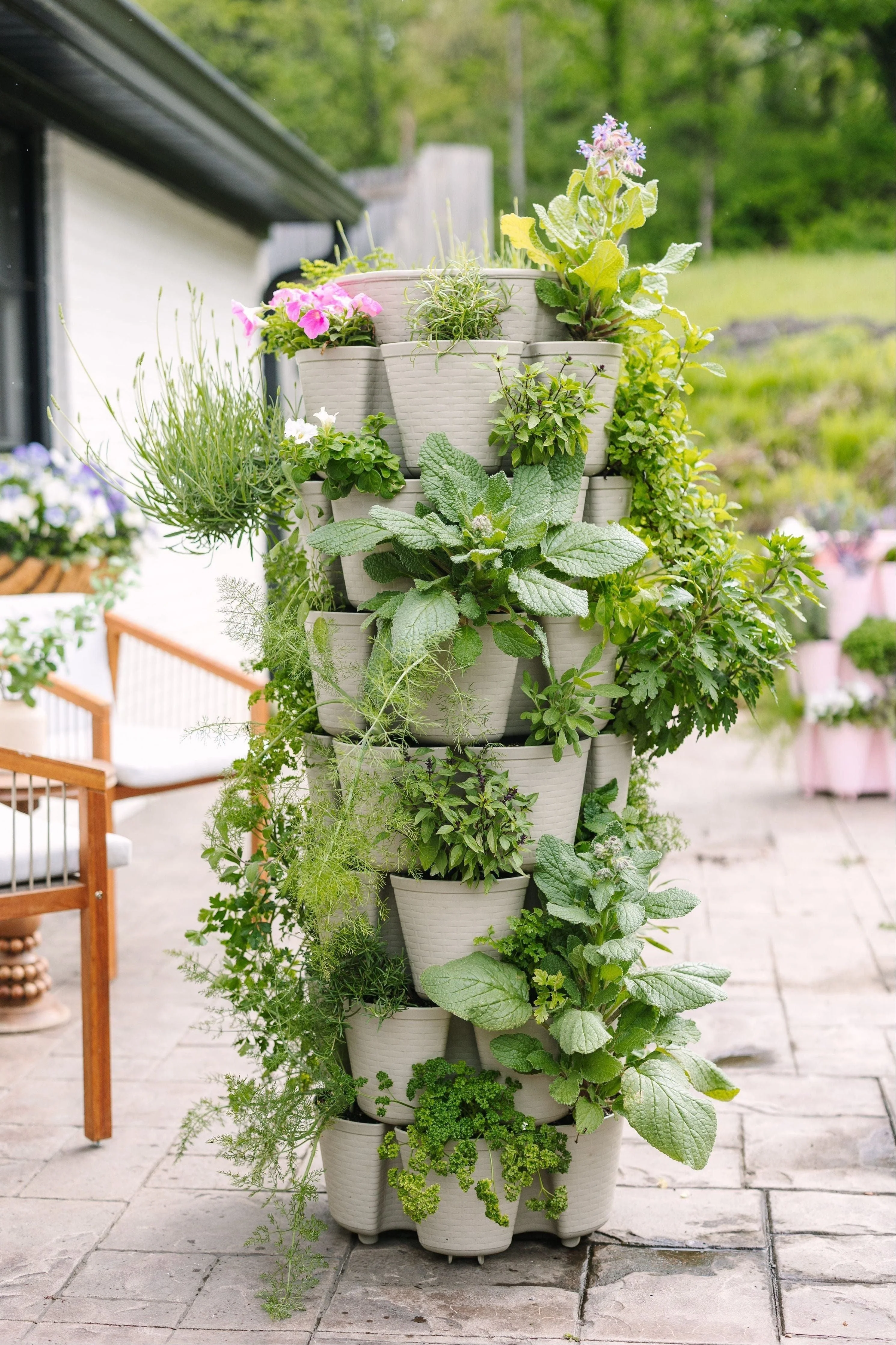 GreenStalk 7 Tier Leaf Vertical Planter (Basket Weave Texture) - Image 4