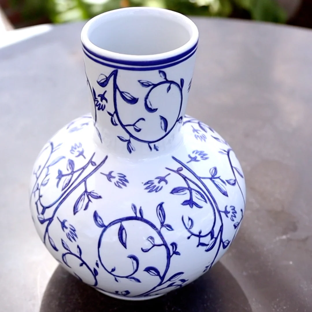 Blue and White 10" Vase - Image 2