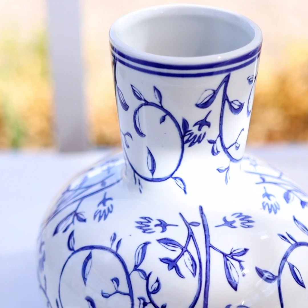 Blue and White 10" Vase - Image 4