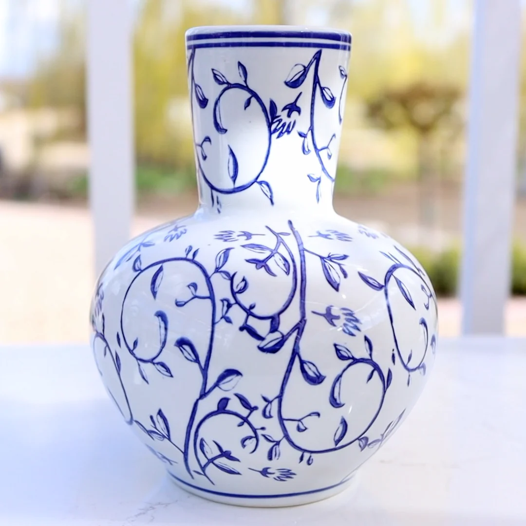Blue and White 10" Vase - Image 5